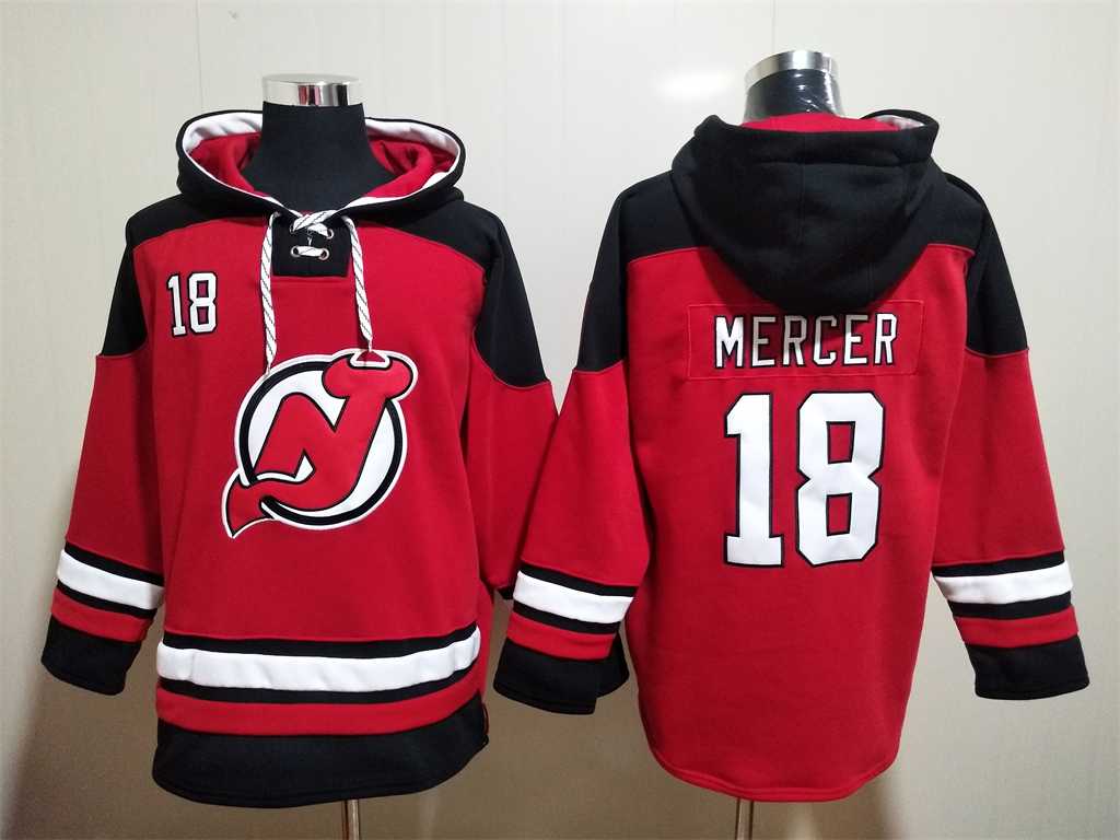 Devils 18 Dawson Mercer Red All Stitched Sweatshirt Hoodie,We sell and wholesale Devils 18 Dawson Mercer Red All Stitched Sweatshirt Hoodie on line form chian!